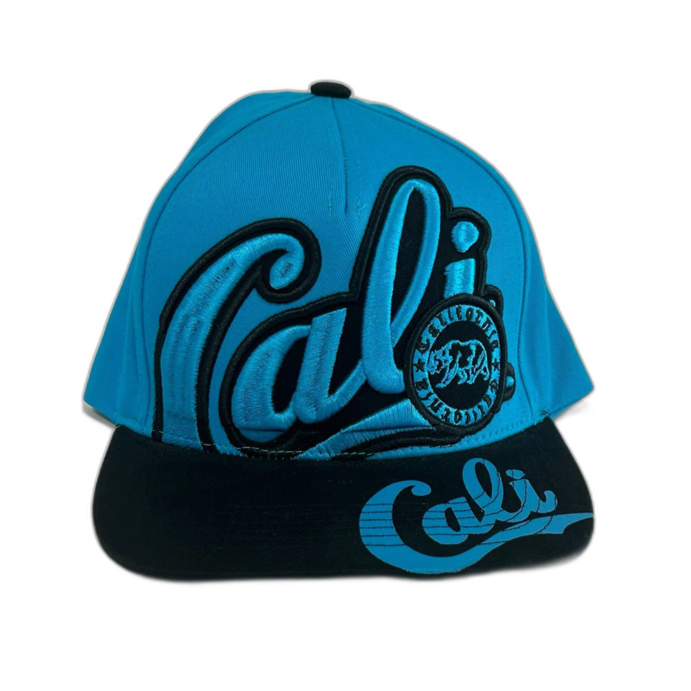Top Level Cap Hat Unisex Snapback Blue/ Black Flat Bill Cali California - Picture 8 of 11